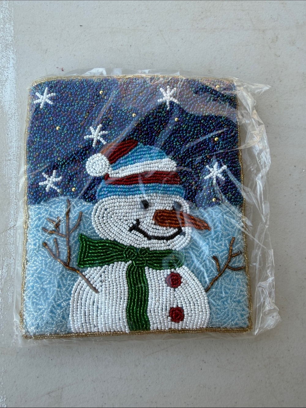 NWT Ermo Beaded Snowman Purse